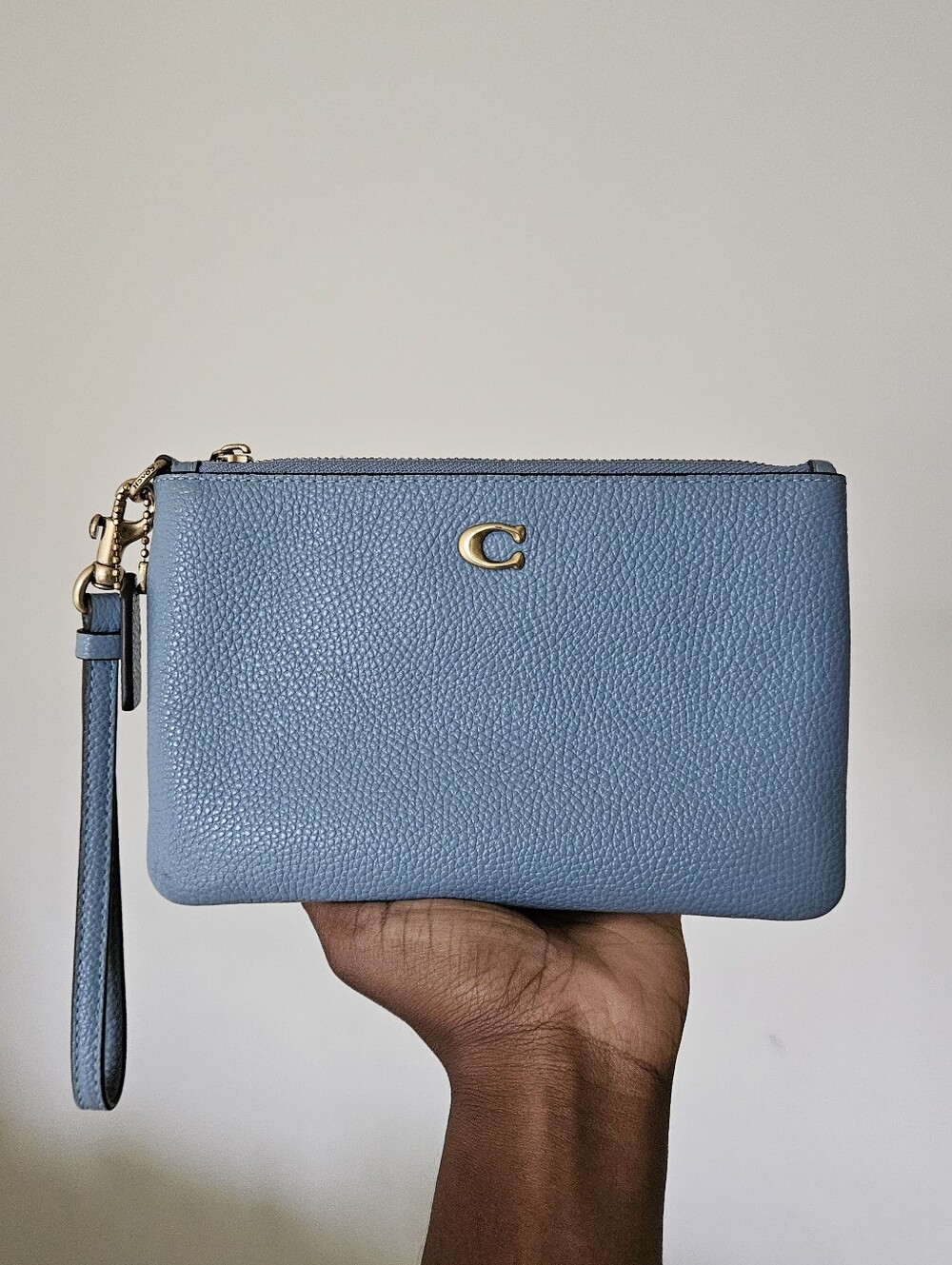 Coach Pebbled Leather Wristlet W/ Hangtag
